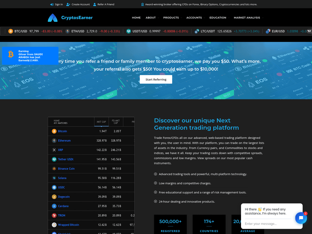 Screenshot von Cryptosearner