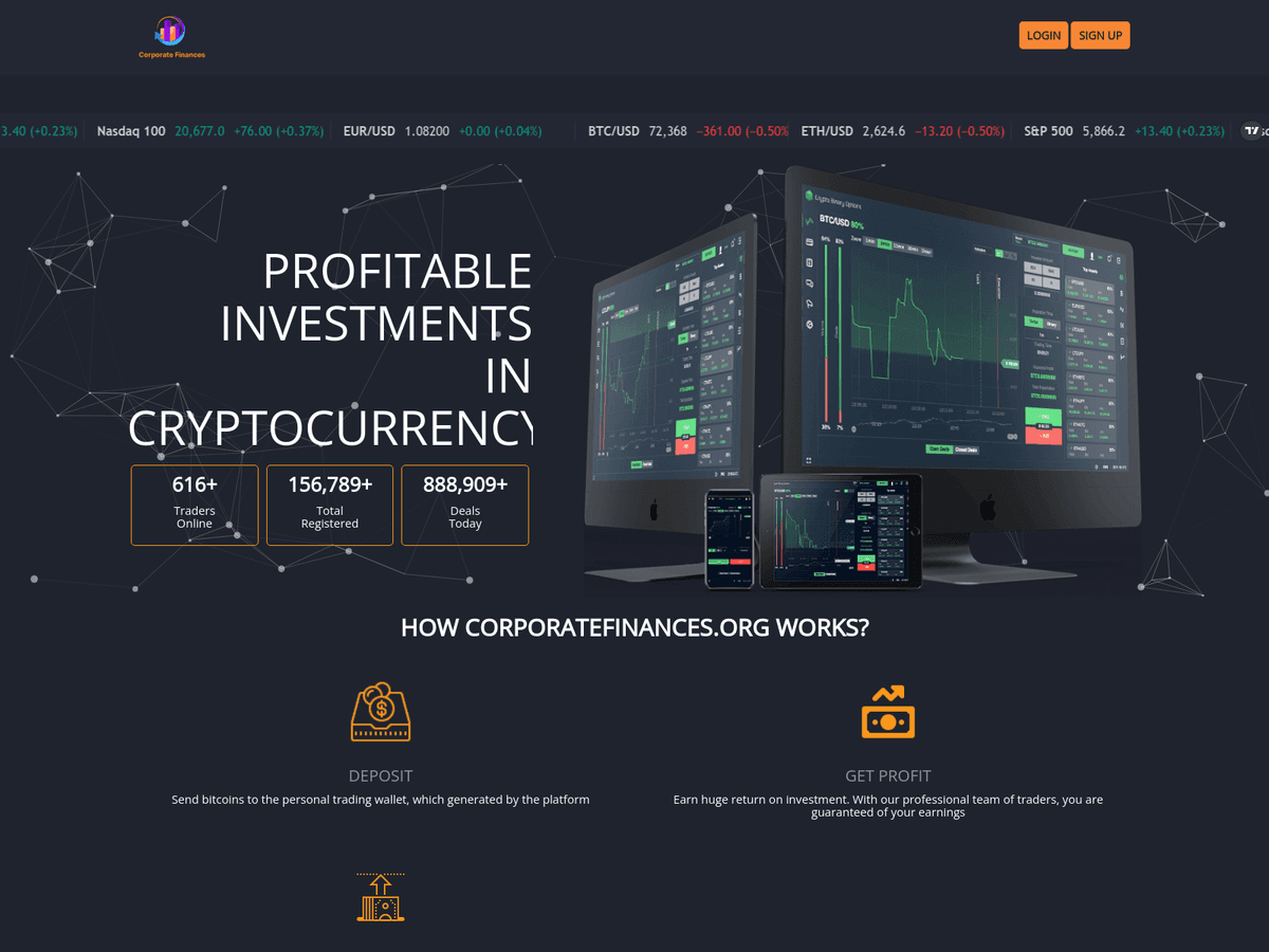 Screenshot der Webseite Corporatefinances (corporatefinances.org)