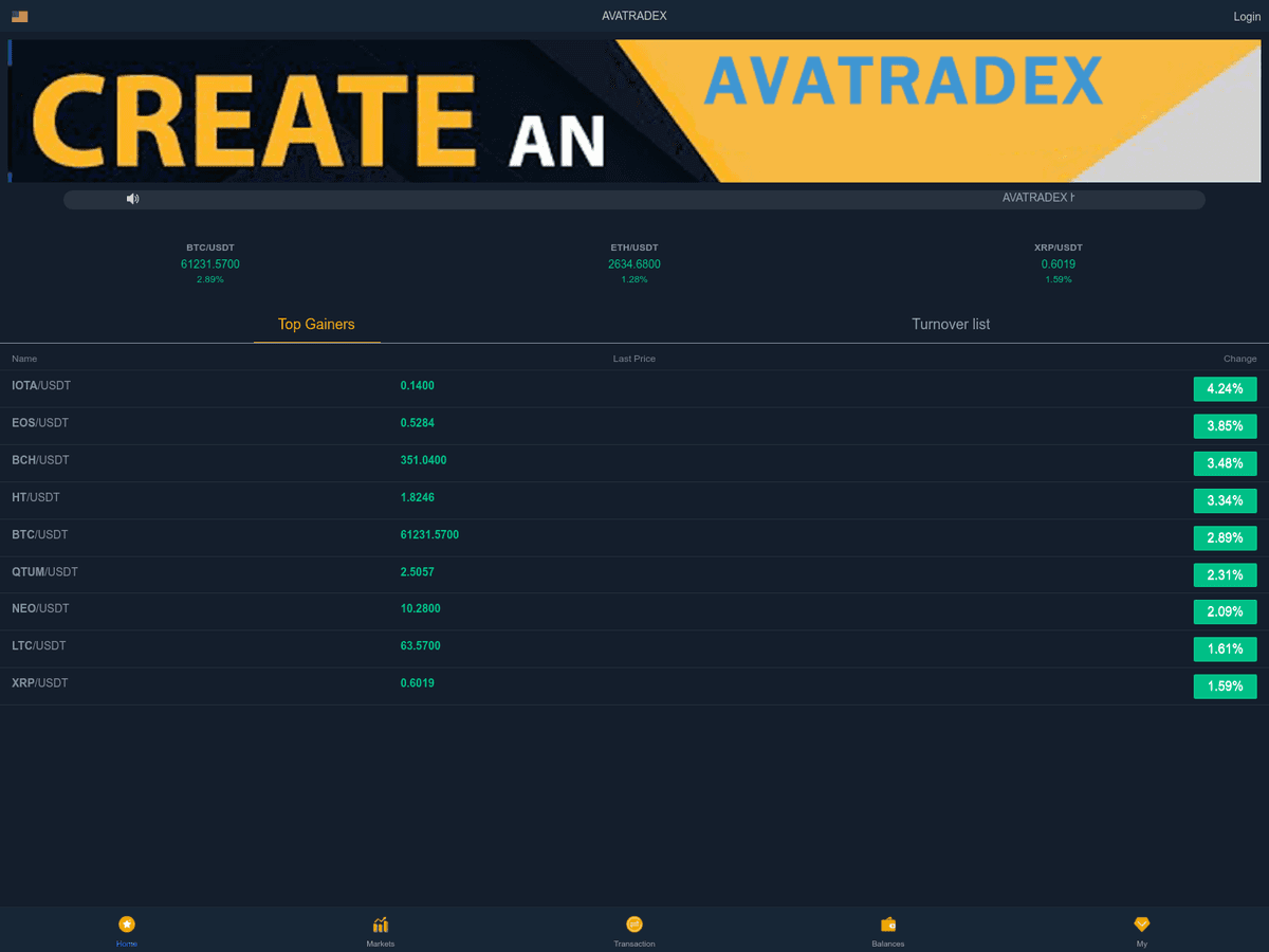 Screenshot der Webseite Avatradei (avatradei.com)