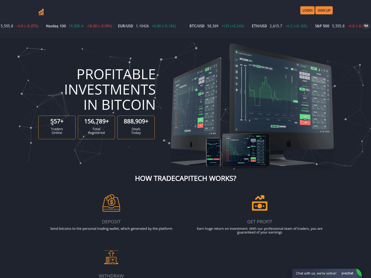 Screenshot der Webseite Nextrades (tradecapitech.online.nextrades.online)