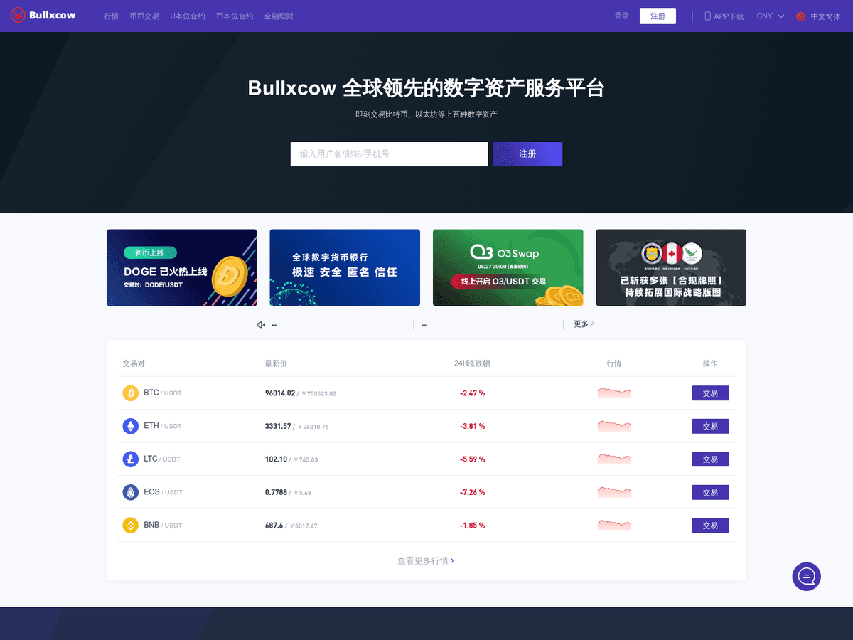 Screenshot der Webseite Bullxcow (bullxcow.com)