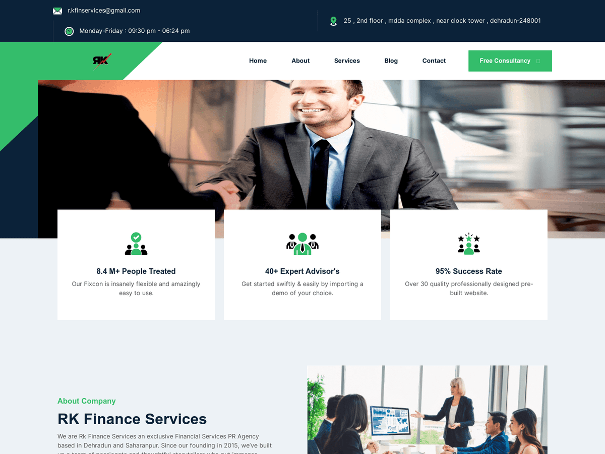 Screenshot der Webseite Rkfinancialservices (rkfinancialservices.in)