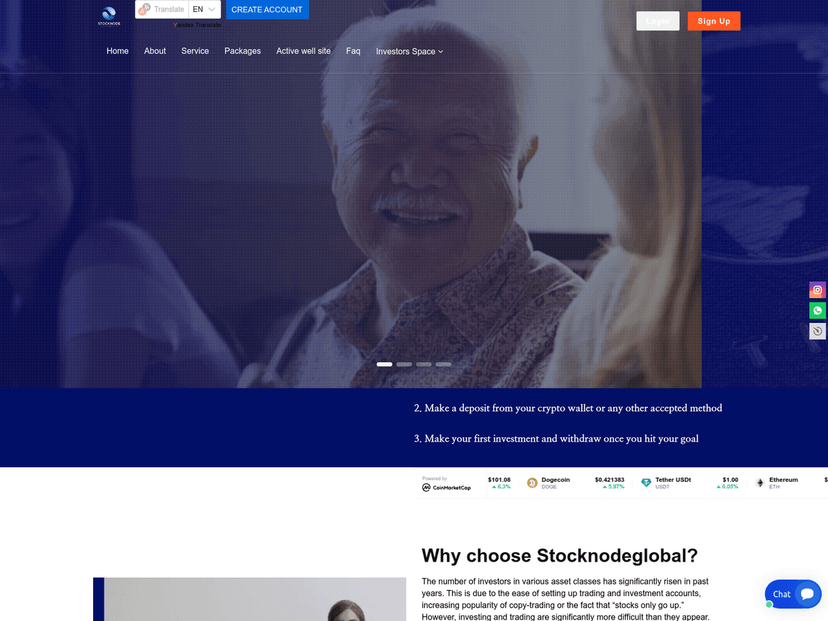 Screenshot von Stocknodeglobal