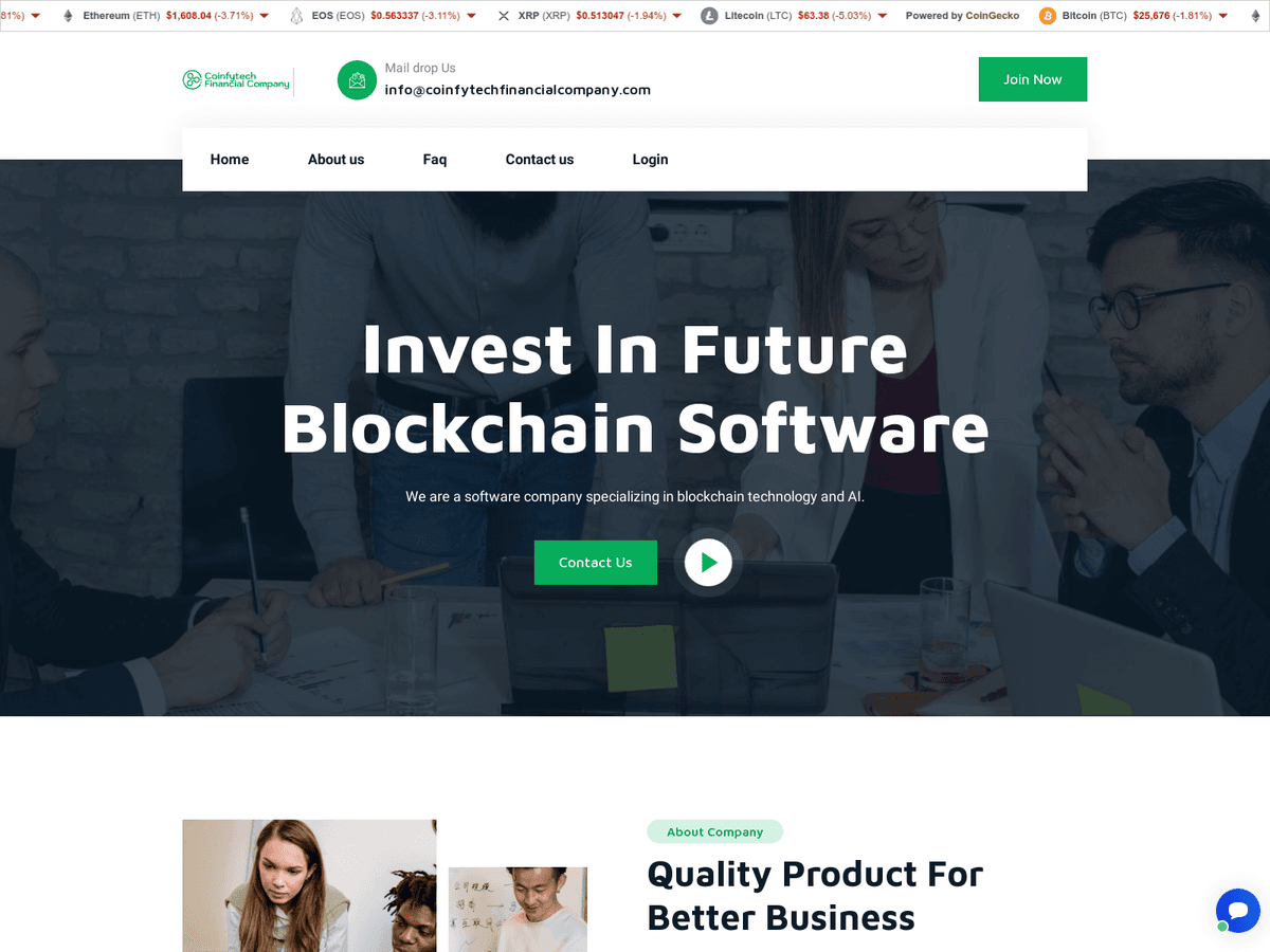 Screenshot von Coinfytechfinancialcompany