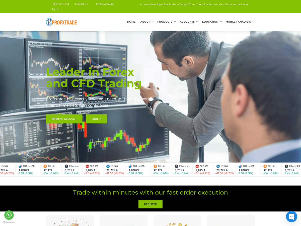 Screenshot von Profxtrade