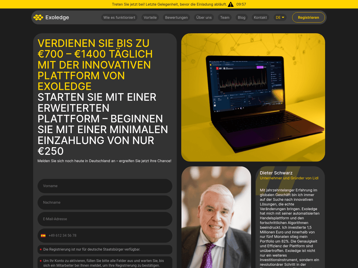 Screenshot der Webseite Exoledge De (exoledge-de.com)