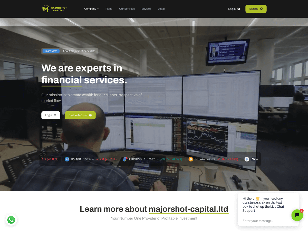Screenshot von Majorshot Capital