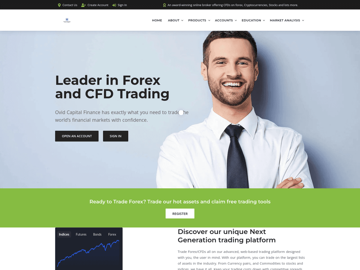 Screenshot von Ovidcapitalfinance