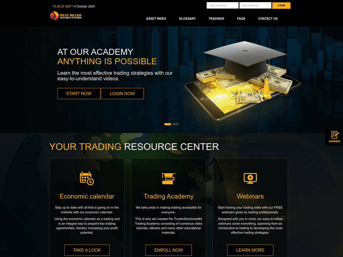 Screenshot von Trustmillioninvestltd