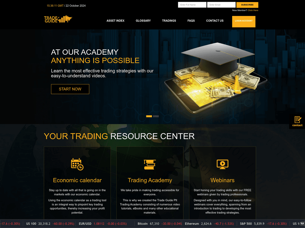 Screenshot von Tradeguideplt