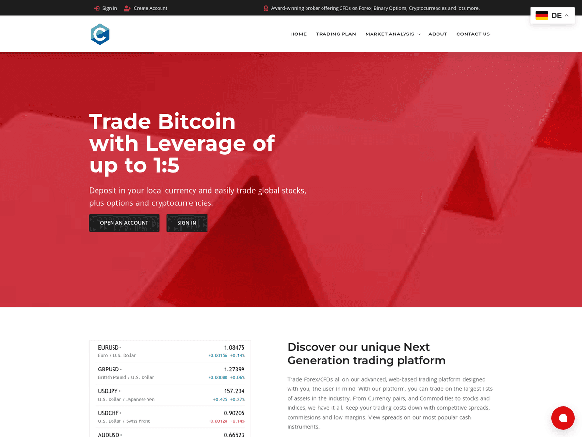 Screenshot von Trustprofitfx