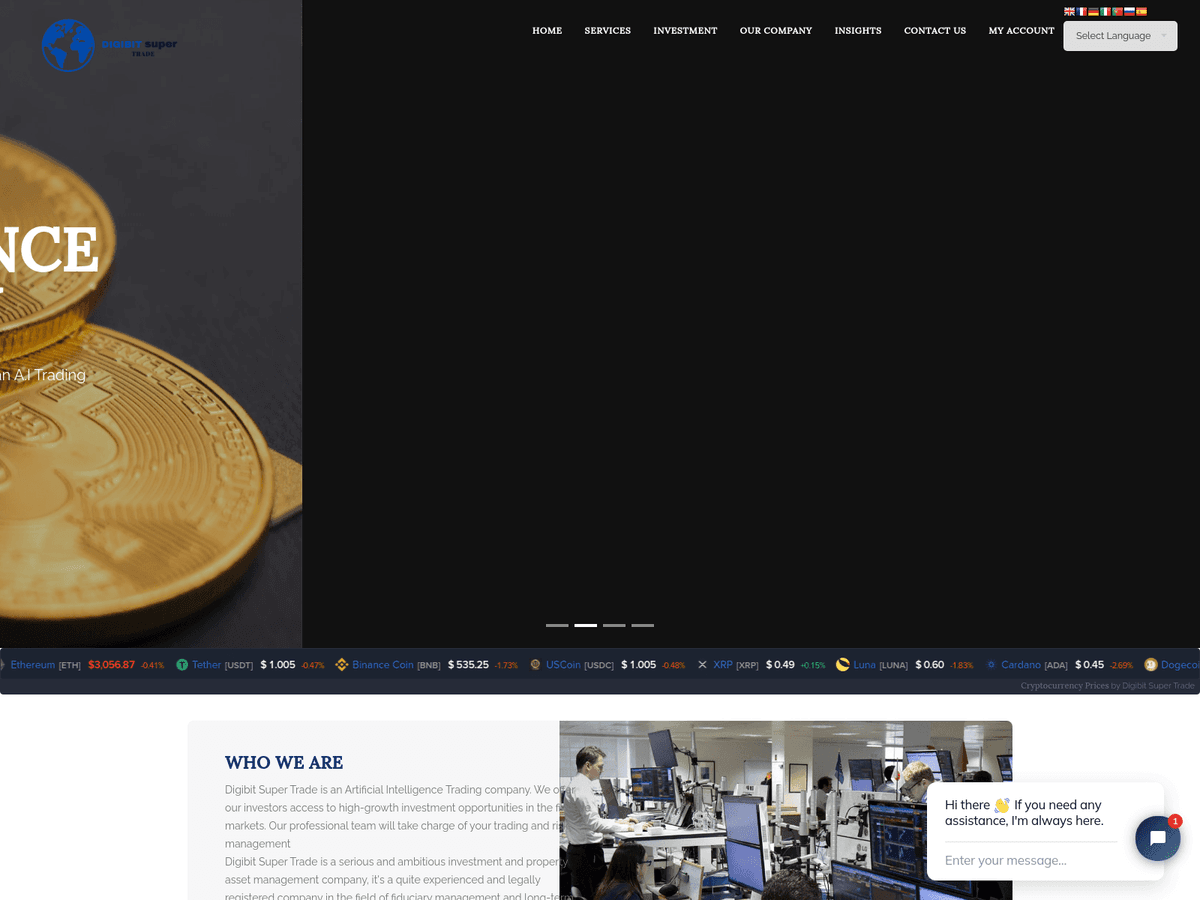 Screenshot von Digibitsupertrade