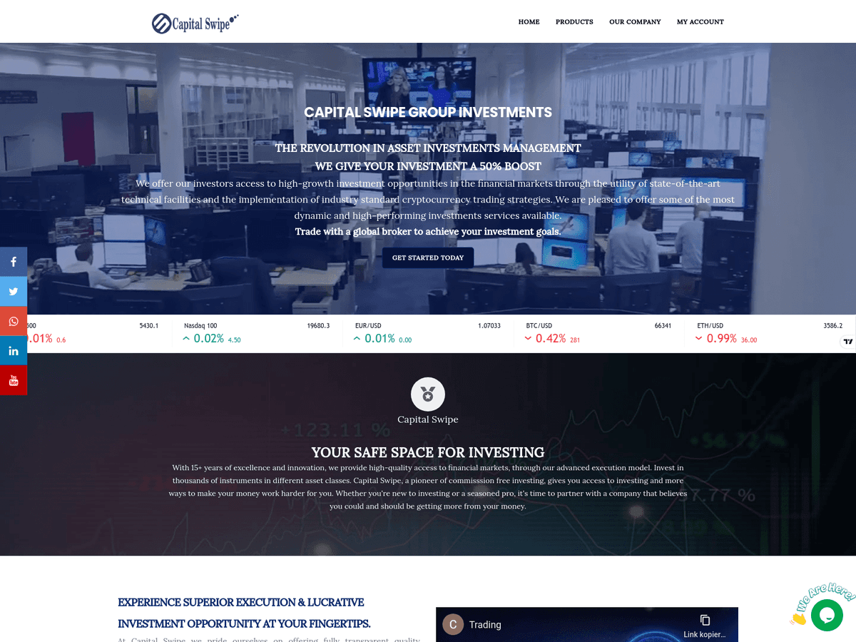Screenshot der Webseite Capitalswipes (capitalswipes.net)