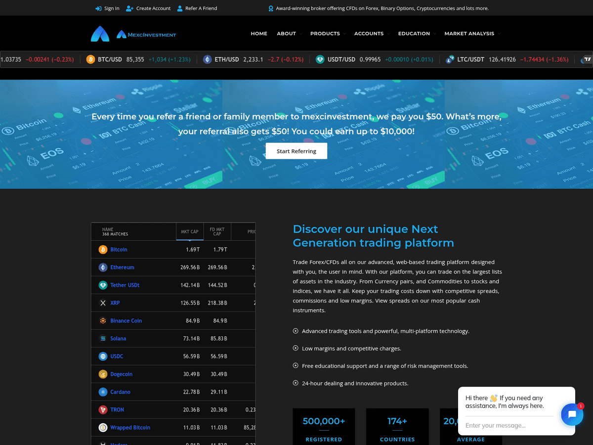 Screenshot von Mexcinvestment