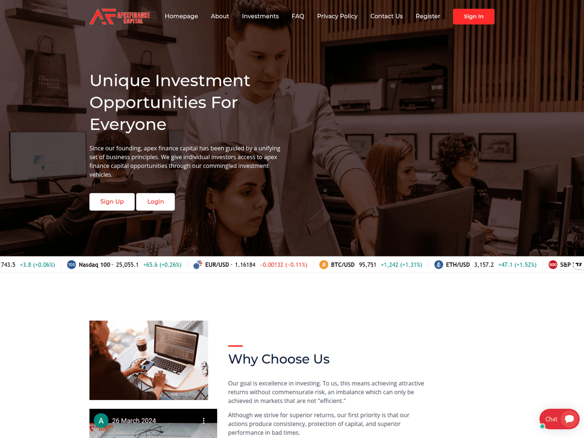 Screenshot von Apexfinancecapital