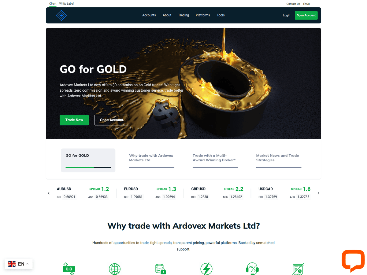 Screenshot von Ardoviamarkets