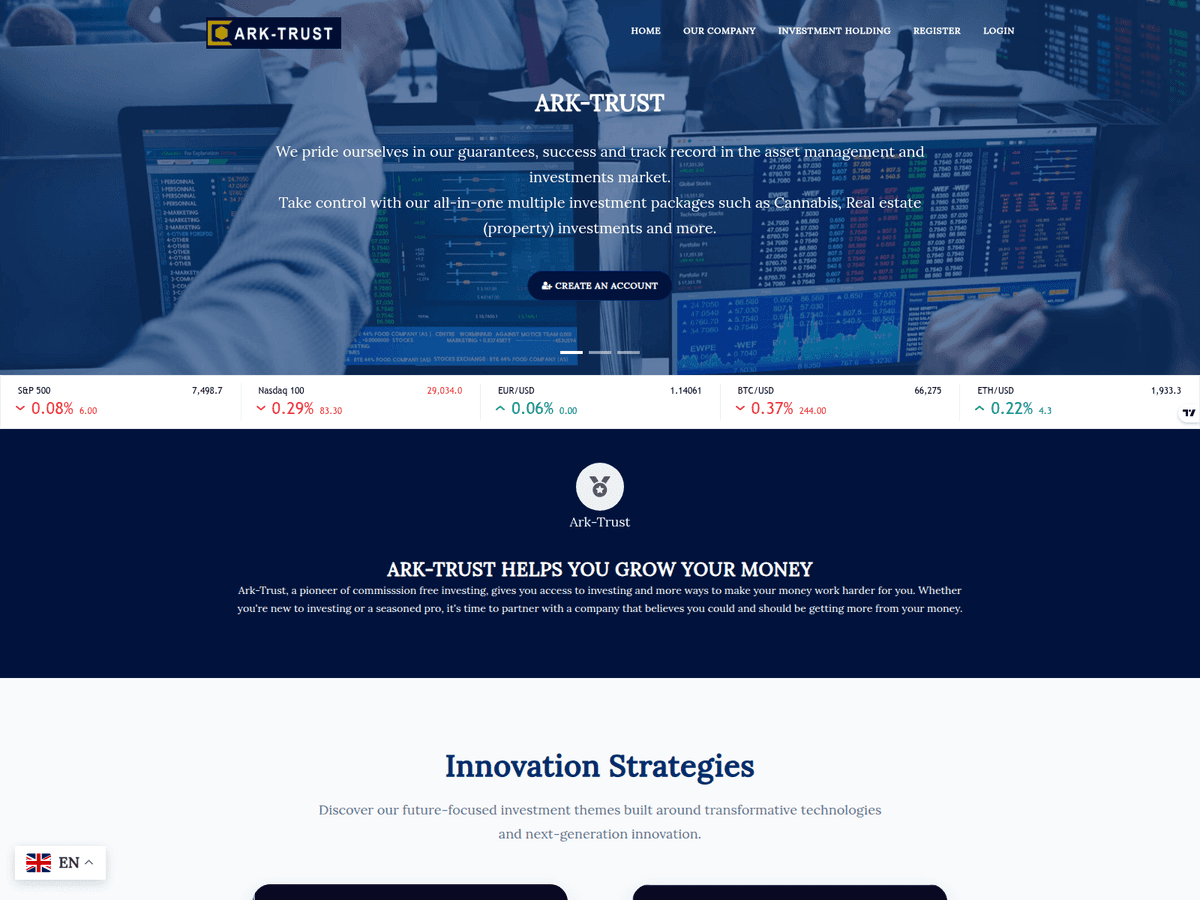 Screenshot der Webseite Ark Trust (ark-trust.org)