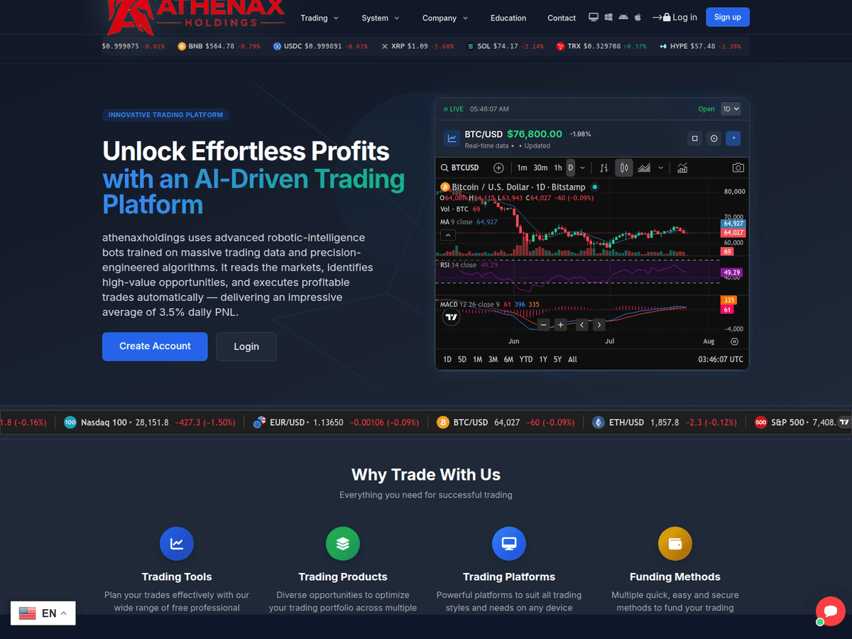 Screenshot von Athenaxholdings