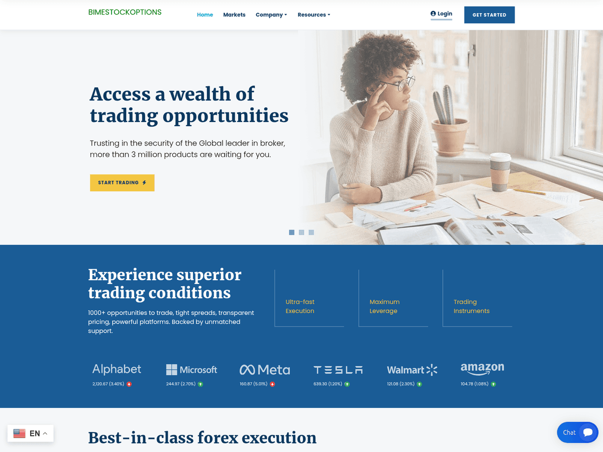 Screenshot der Webseite Bimeoptionstock (bimeoptionstock.sbs)