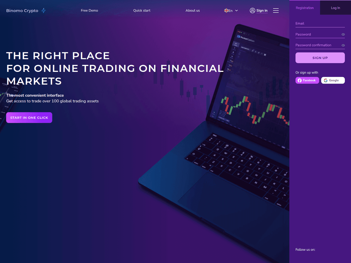 Screenshot von Binomocrypto