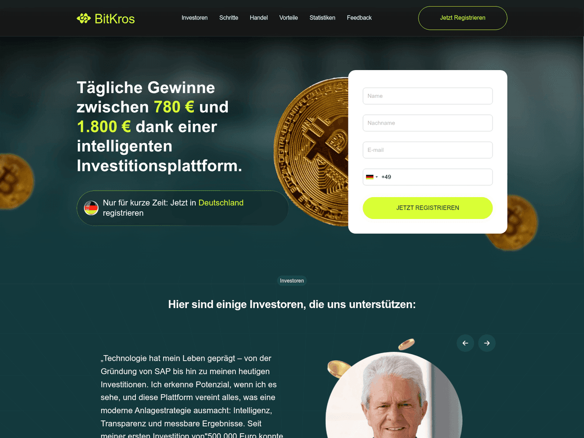 Screenshot der Webseite Bit Kros (bit-kros.org)