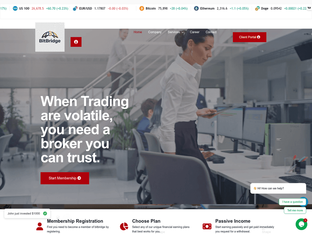 Screenshot von Bitbridge