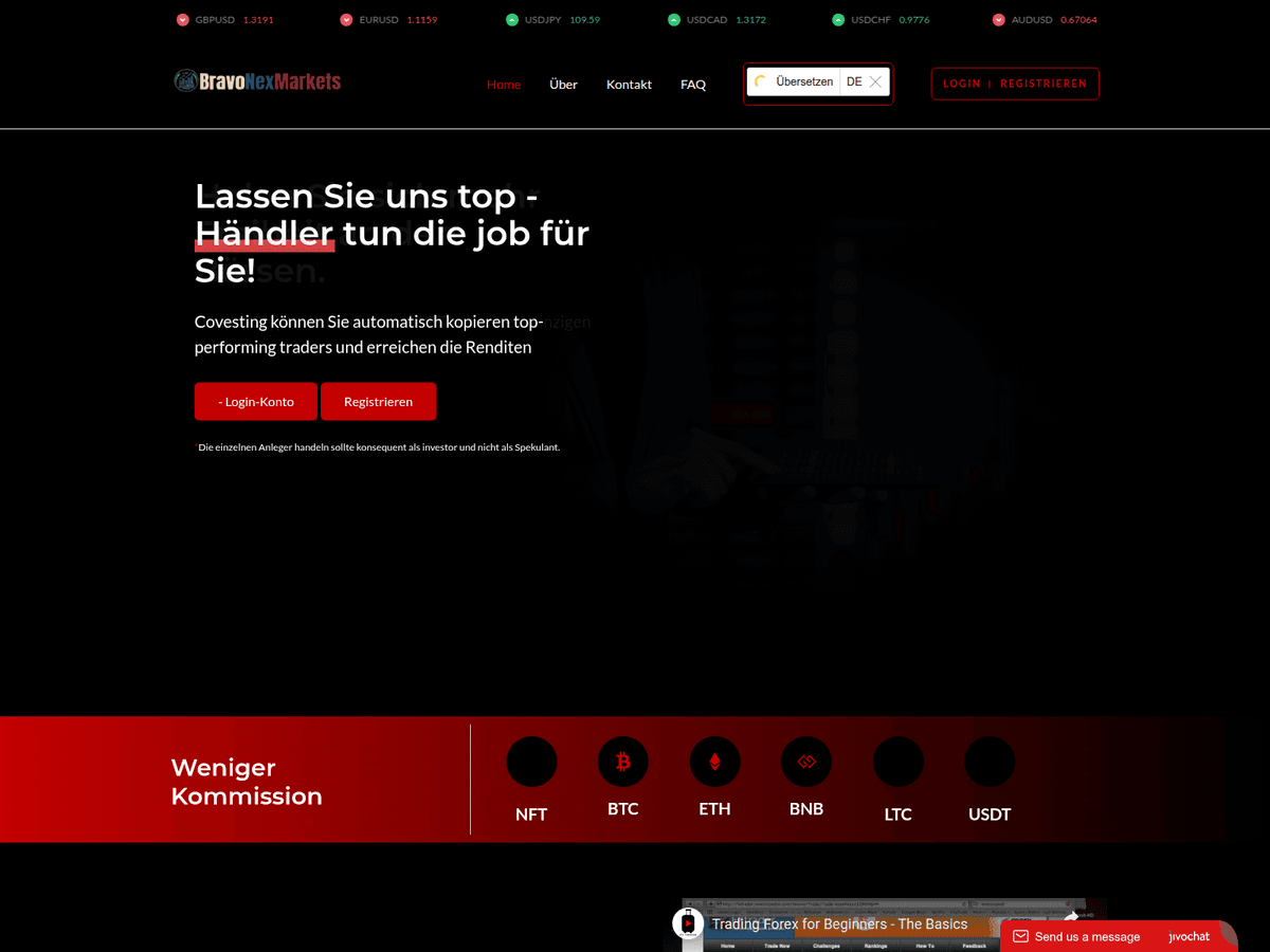 Screenshot von Bravonexmarkets