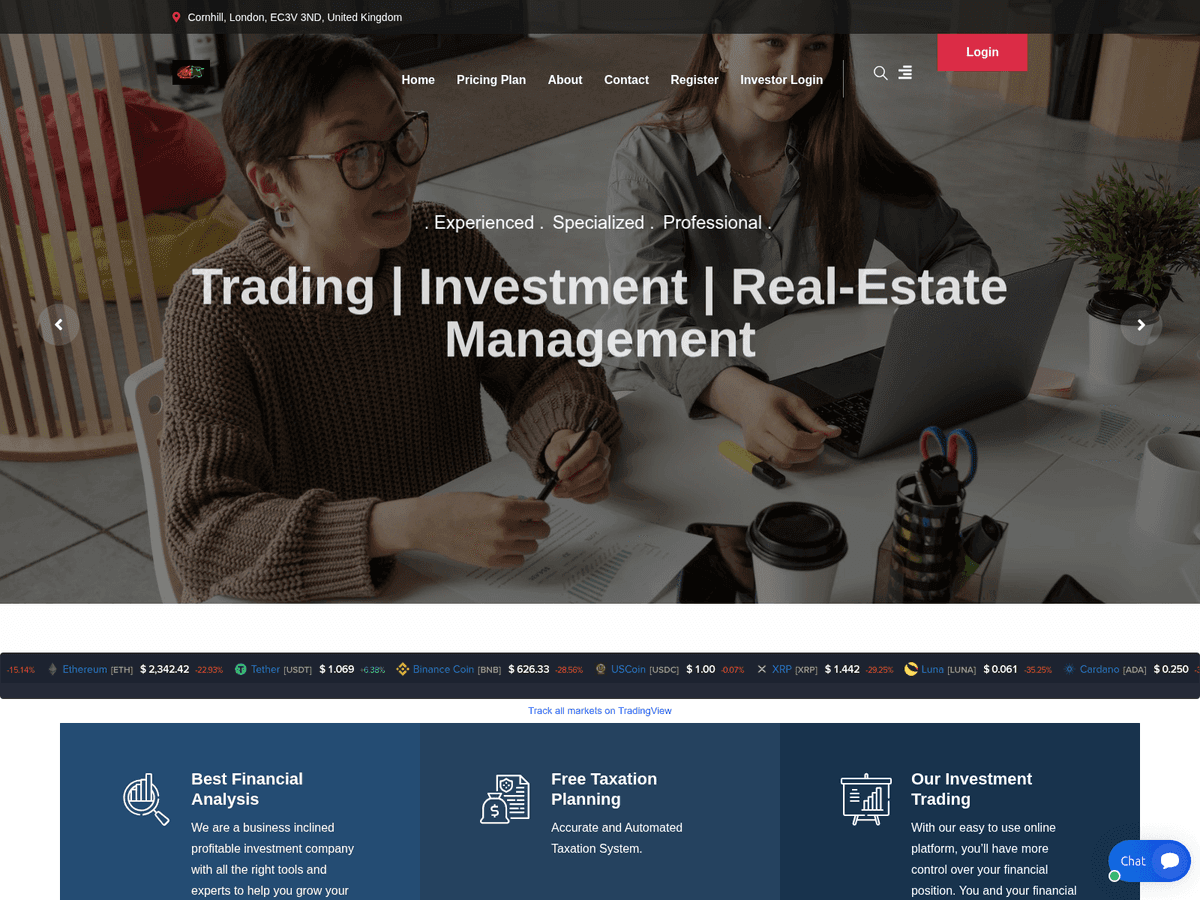 Screenshot der Webseite Bullishcapital (bullishcapital.org)