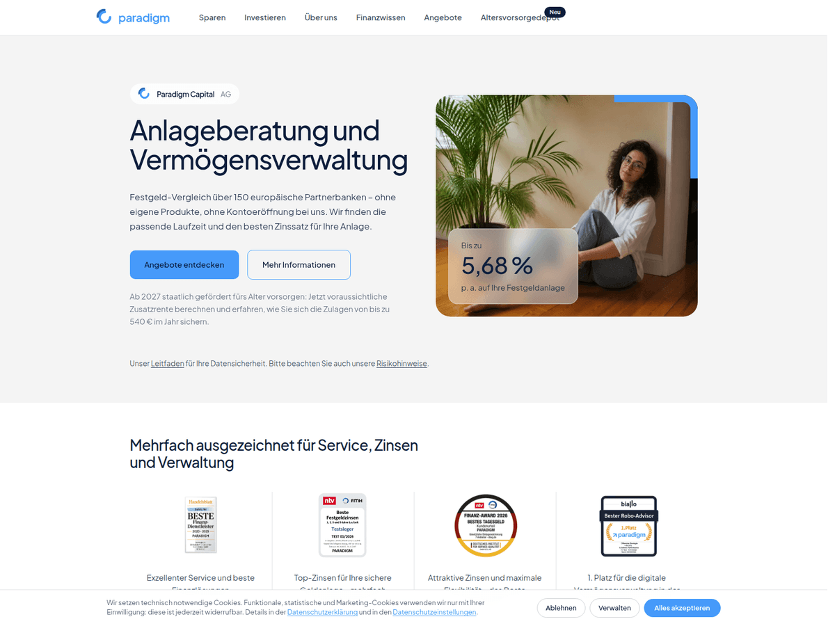 Screenshot von Capitalparadigm