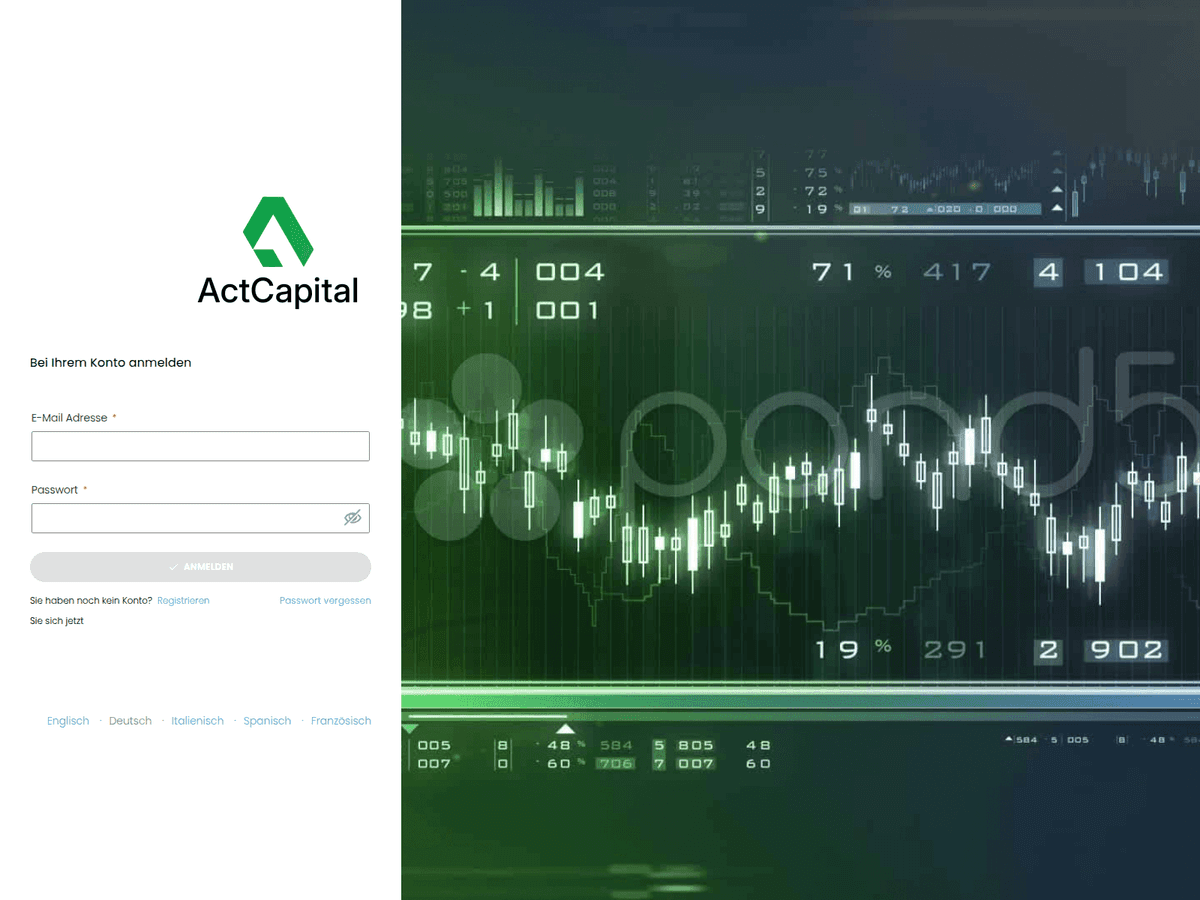 Screenshot der Webseite Actcapital (client.actcapital.cc)