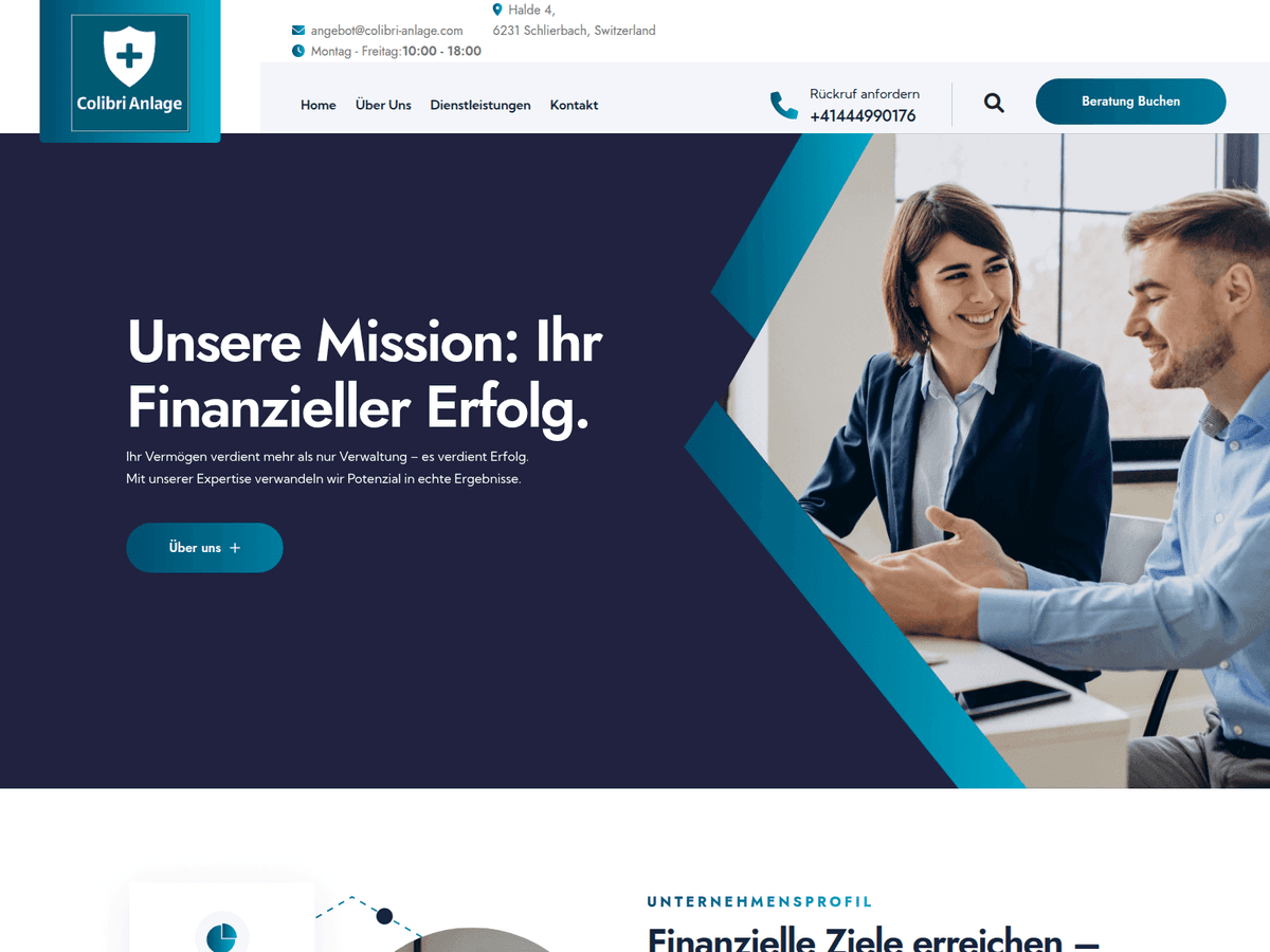 Screenshot der Webseite Colibri Anlage (colibri-anlage.com)