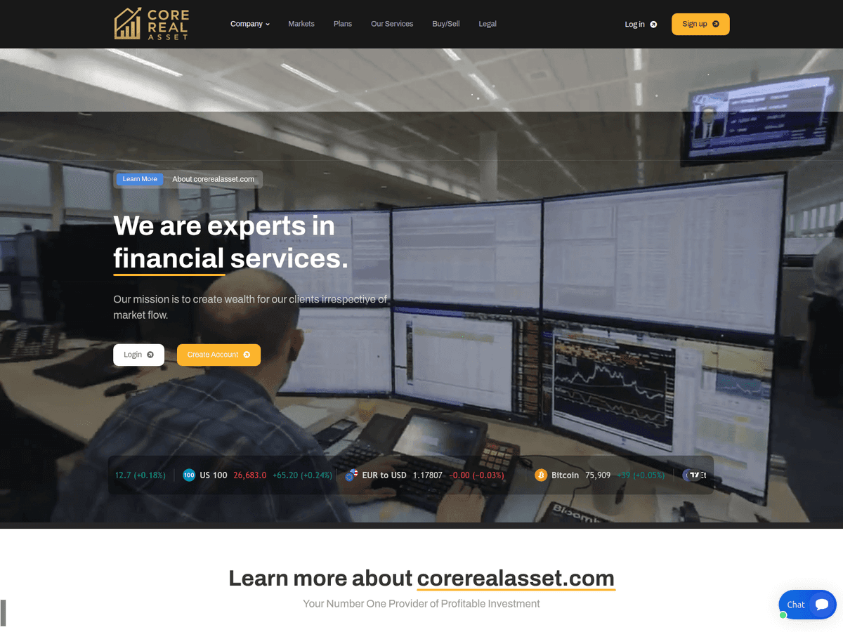 Screenshot von Corerealasset