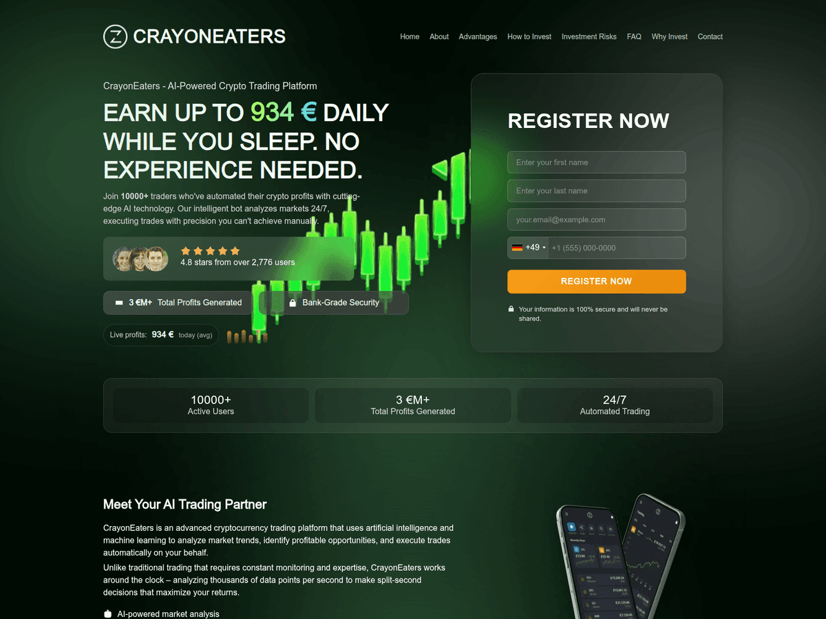 Screenshot der Webseite Crayoneaterstrade (crayoneaterstrade.com)