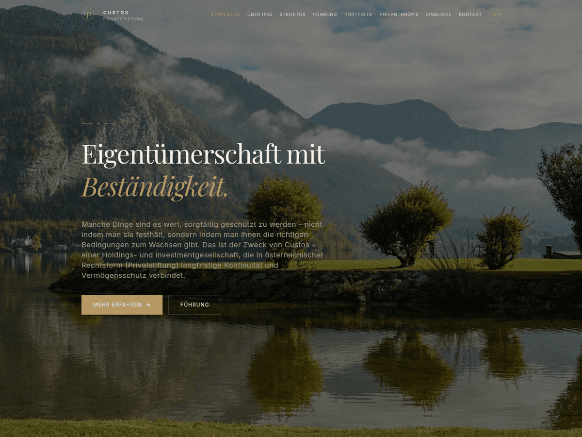 Screenshot von Custosprivatstiftung