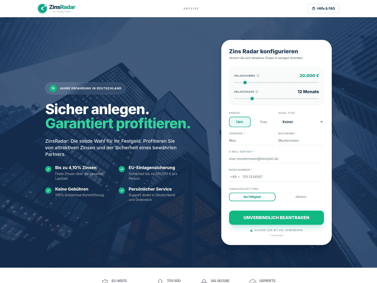 Screenshot von Finanz Info
