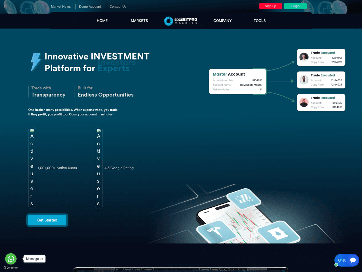 Screenshot der Webseite Edgebtradespro (edgebtradespro.cc)