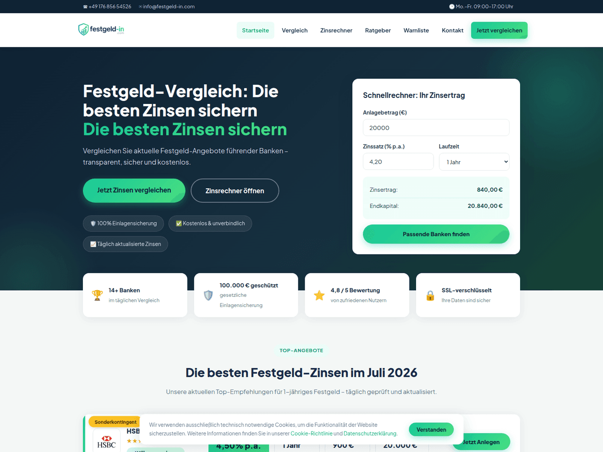 Screenshot von Festgeld In