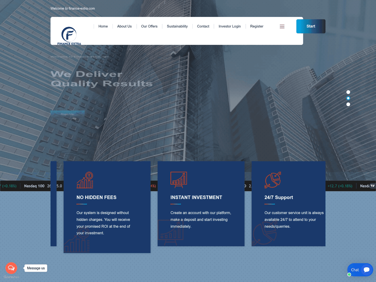 Screenshot von Finance Extrra