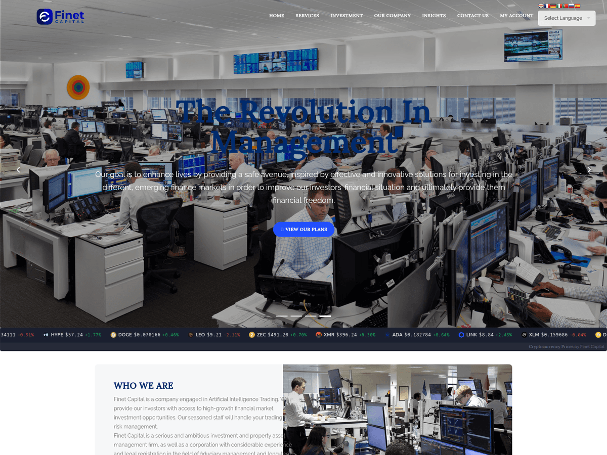 Screenshot von Finetcapitals
