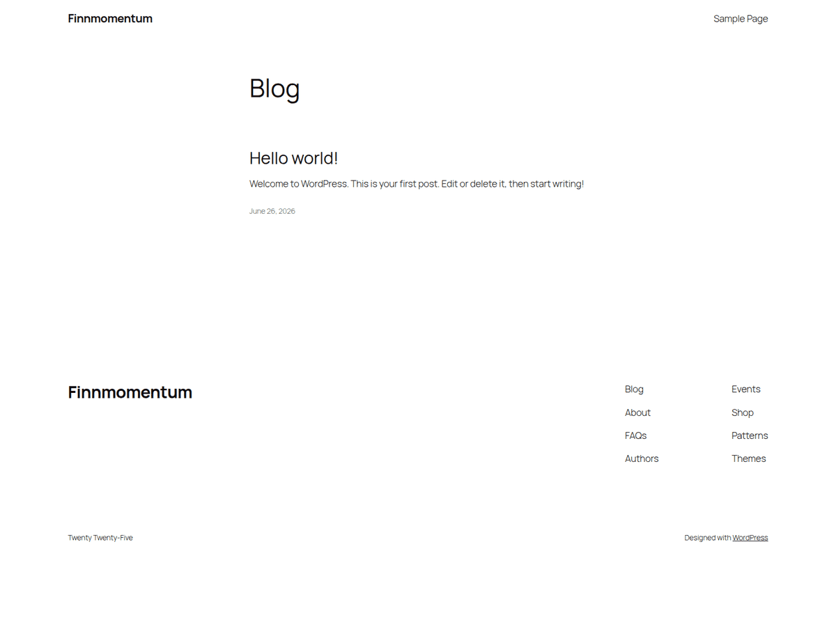 Screenshot der Webseite Finnmomentum (finnmomentum.com)