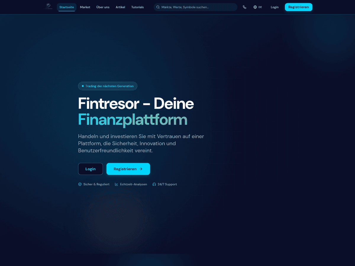 Screenshot der Webseite Fintresor (fintresor.online)