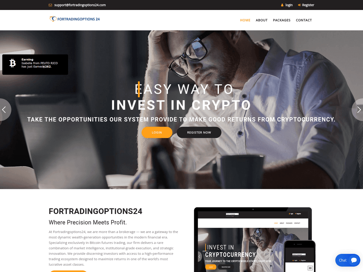 Screenshot von Fortradingoptions24