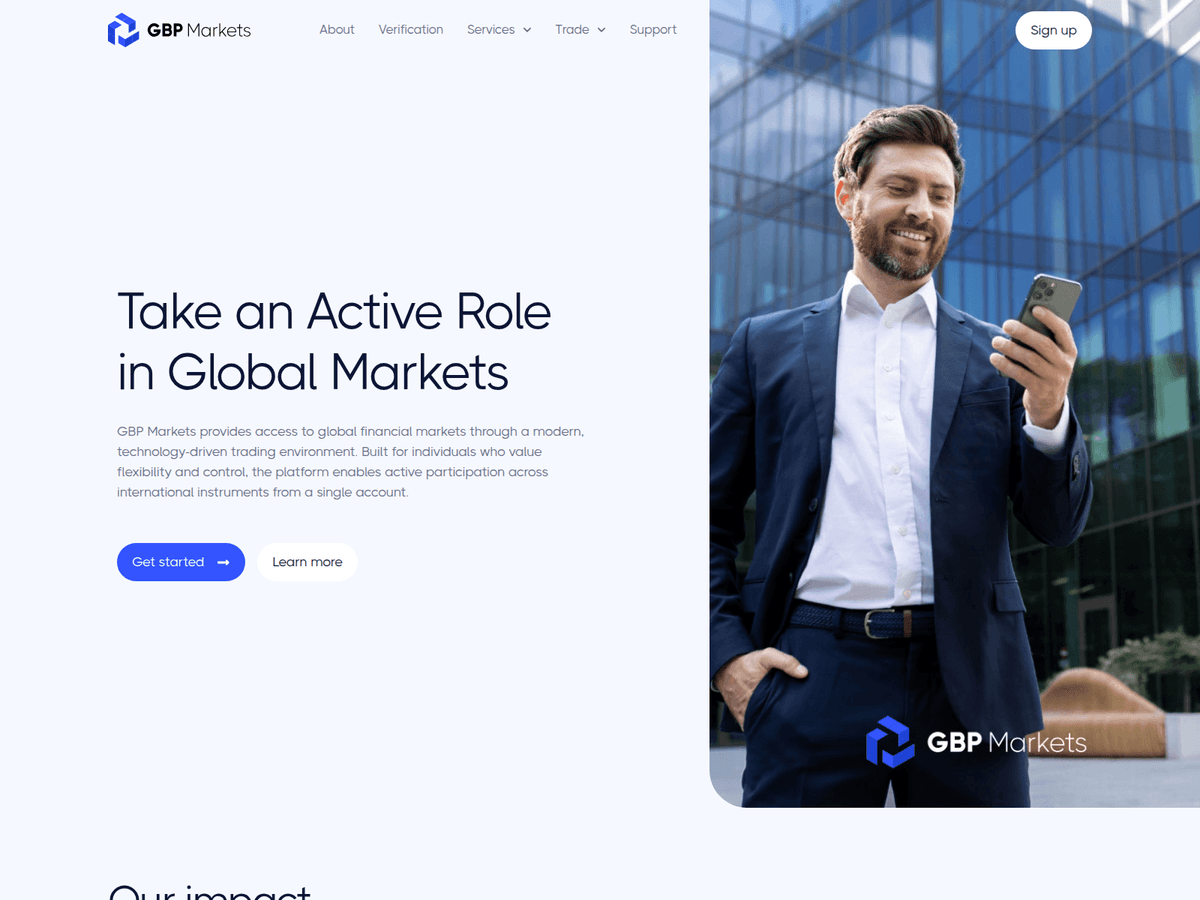 Screenshot von Gbpmarkets