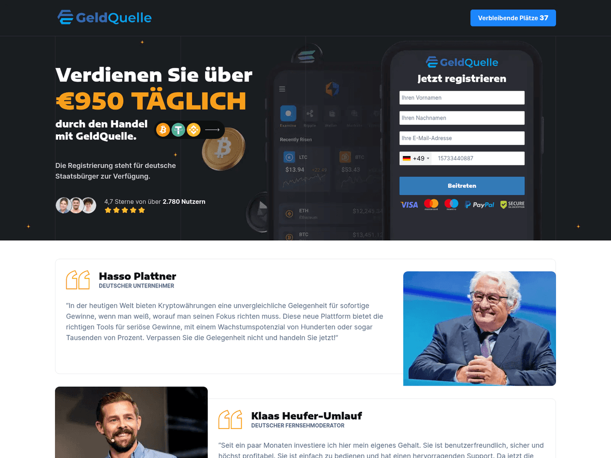 Screenshot von Geldquelle