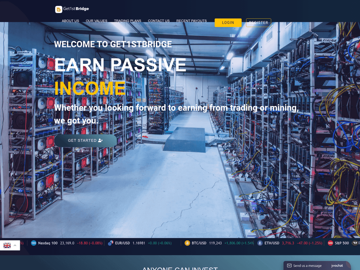 Screenshot der Webseite Get1stbridge (get1stbridge.com)