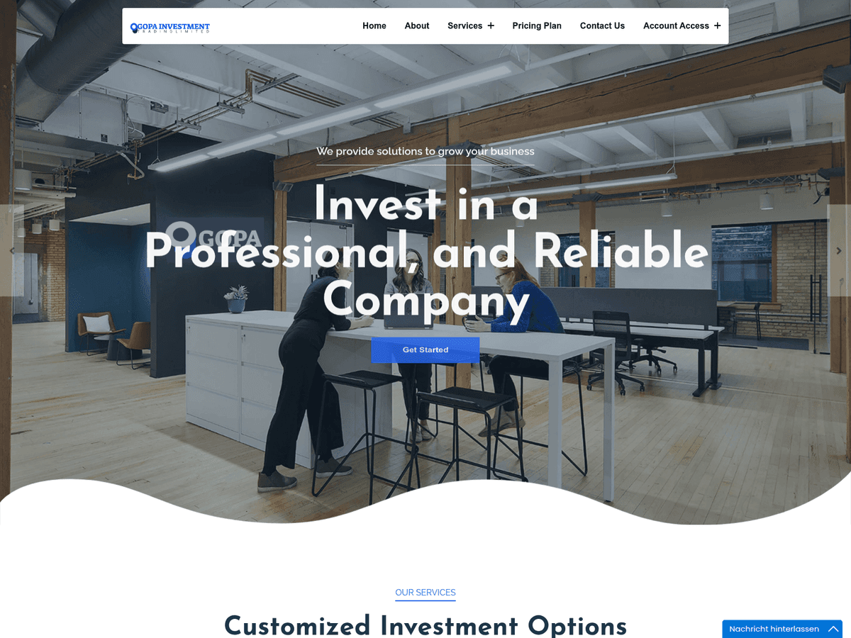 Screenshot von Gopainvestment