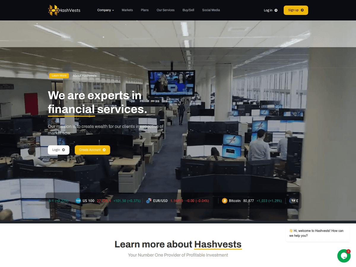Screenshot von Hashvests