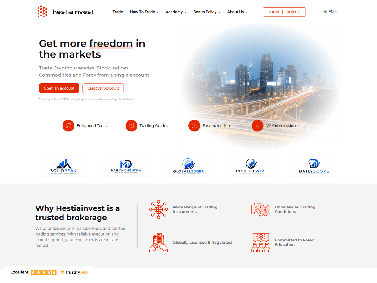 Screenshot von Hestiainvest