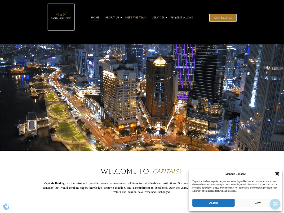 Screenshot der Webseite Holding Capitals (holding-capitals.com)