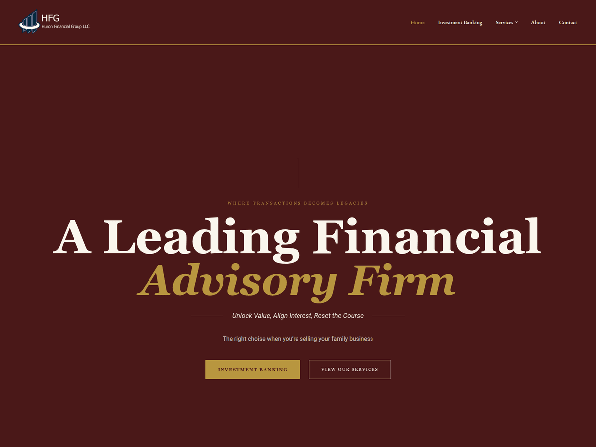 Screenshot der Webseite Huronfinancialgroupllc (huronfinancialgroupllc.com)
